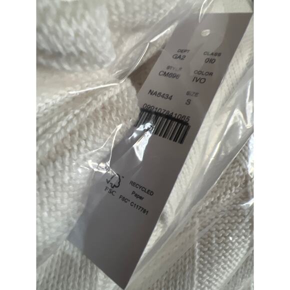 J. Crew Ribbed Mockneck Sweater Ivory NWT size Small - Picture 9 of 9